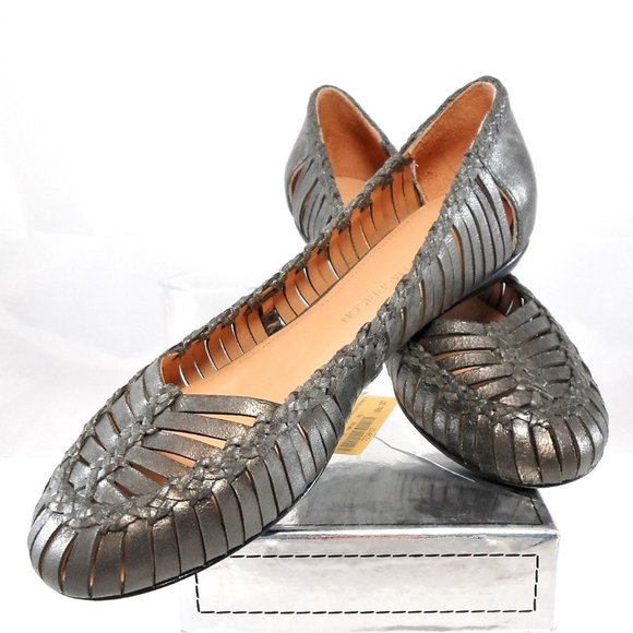 NIB$350 Sigerson Morrison Brian Woven Leather Cut-out Straps Ballet Flats 6 - Picture 7 of 14
